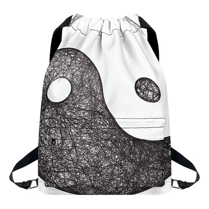 Roots Yin Yang Print Drawstring Backpack