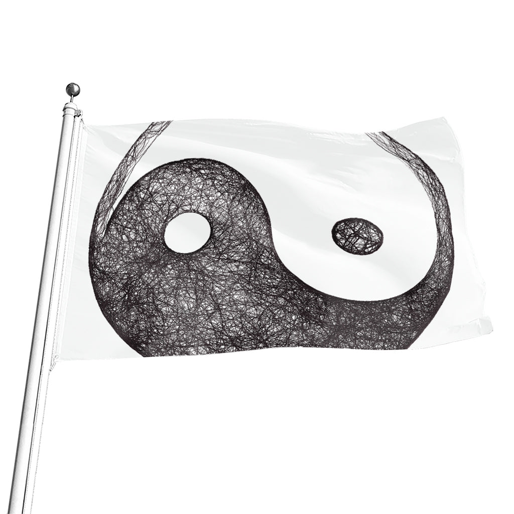 Roots Yin Yang Print Flag