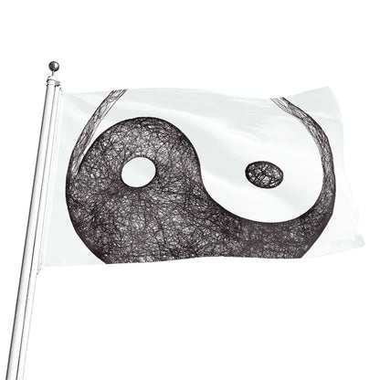Roots Yin Yang Print Flag