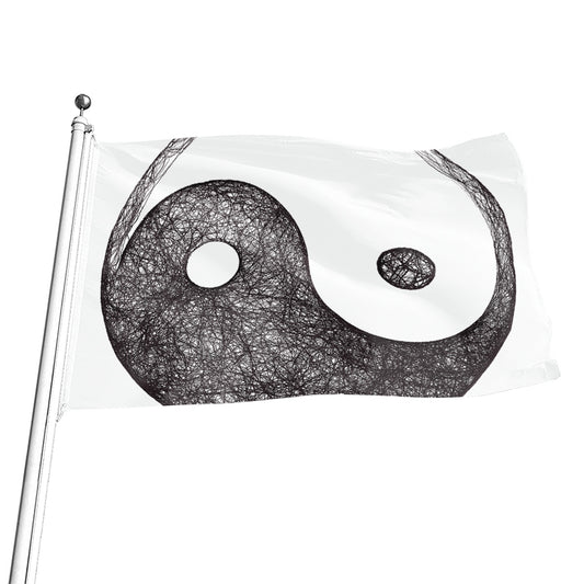 Roots Yin Yang Print Flag