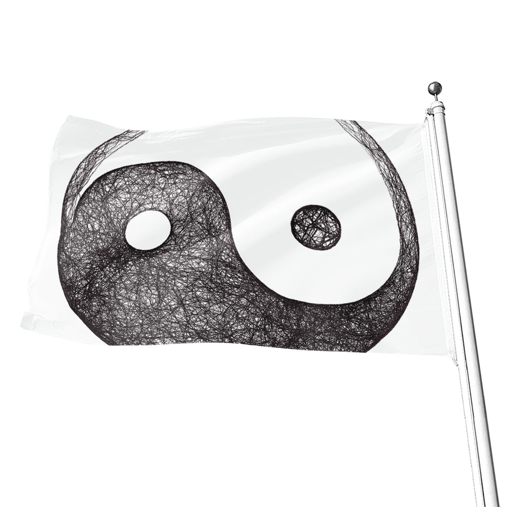 Roots Yin Yang Print Flag