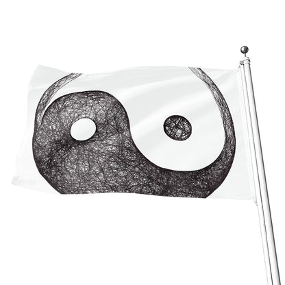 Roots Yin Yang Print Flag