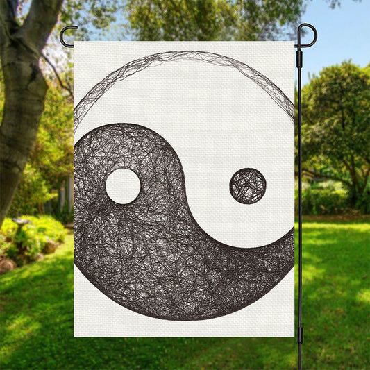 Roots Yin Yang Print Garden Flag