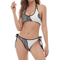 Roots Yin Yang Print Halter Scoop Tie Side Bikini
