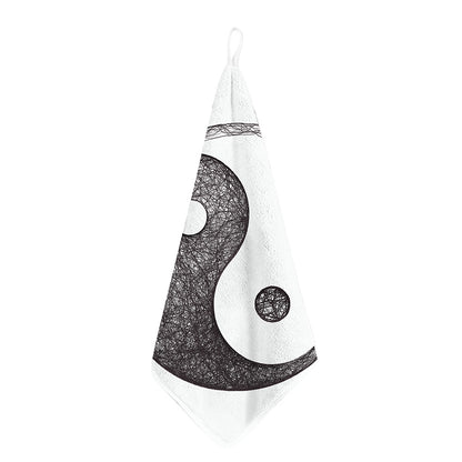 Roots Yin Yang Print Hand Towel