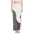 Roots Yin Yang Print High Slit Maxi Skirt