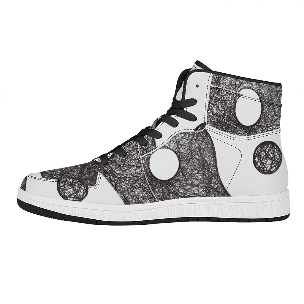 Roots Yin Yang Print High Top Leather Sneakers
