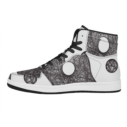 Roots Yin Yang Print High Top Leather Sneakers