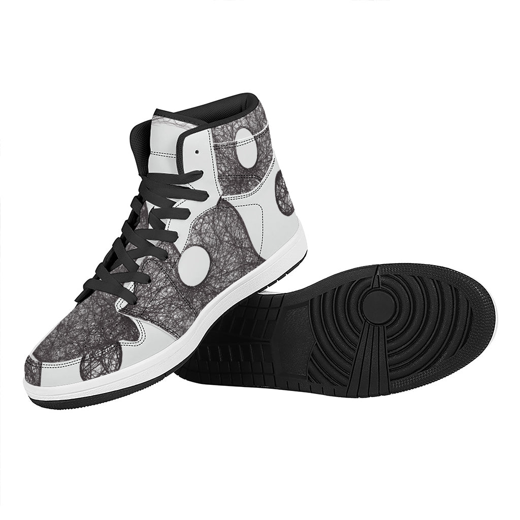 Roots Yin Yang Print High Top Leather Sneakers