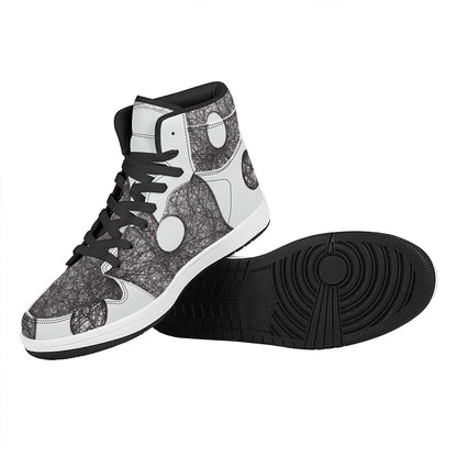 Roots Yin Yang Print High Top Leather Sneakers