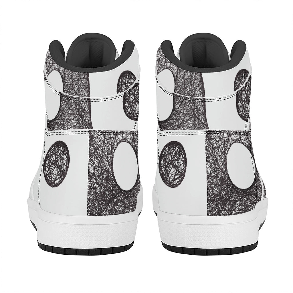 Roots Yin Yang Print High Top Leather Sneakers