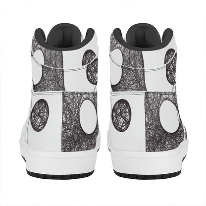 Roots Yin Yang Print High Top Leather Sneakers