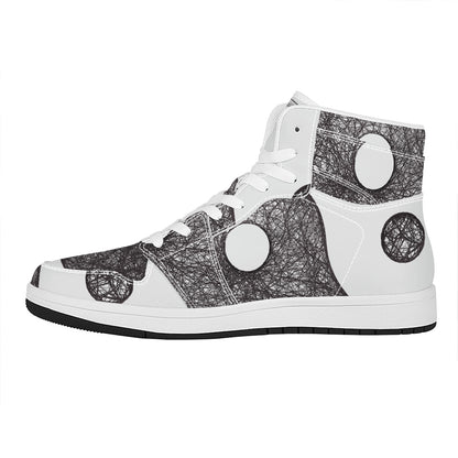 Roots Yin Yang Print High Top Leather Sneakers