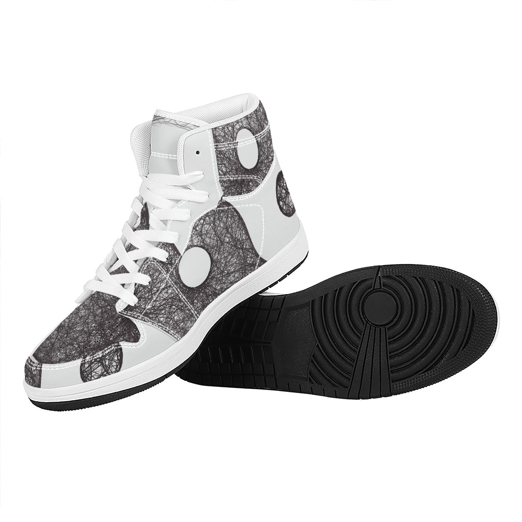 Roots Yin Yang Print High Top Leather Sneakers