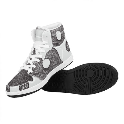 Roots Yin Yang Print High Top Leather Sneakers