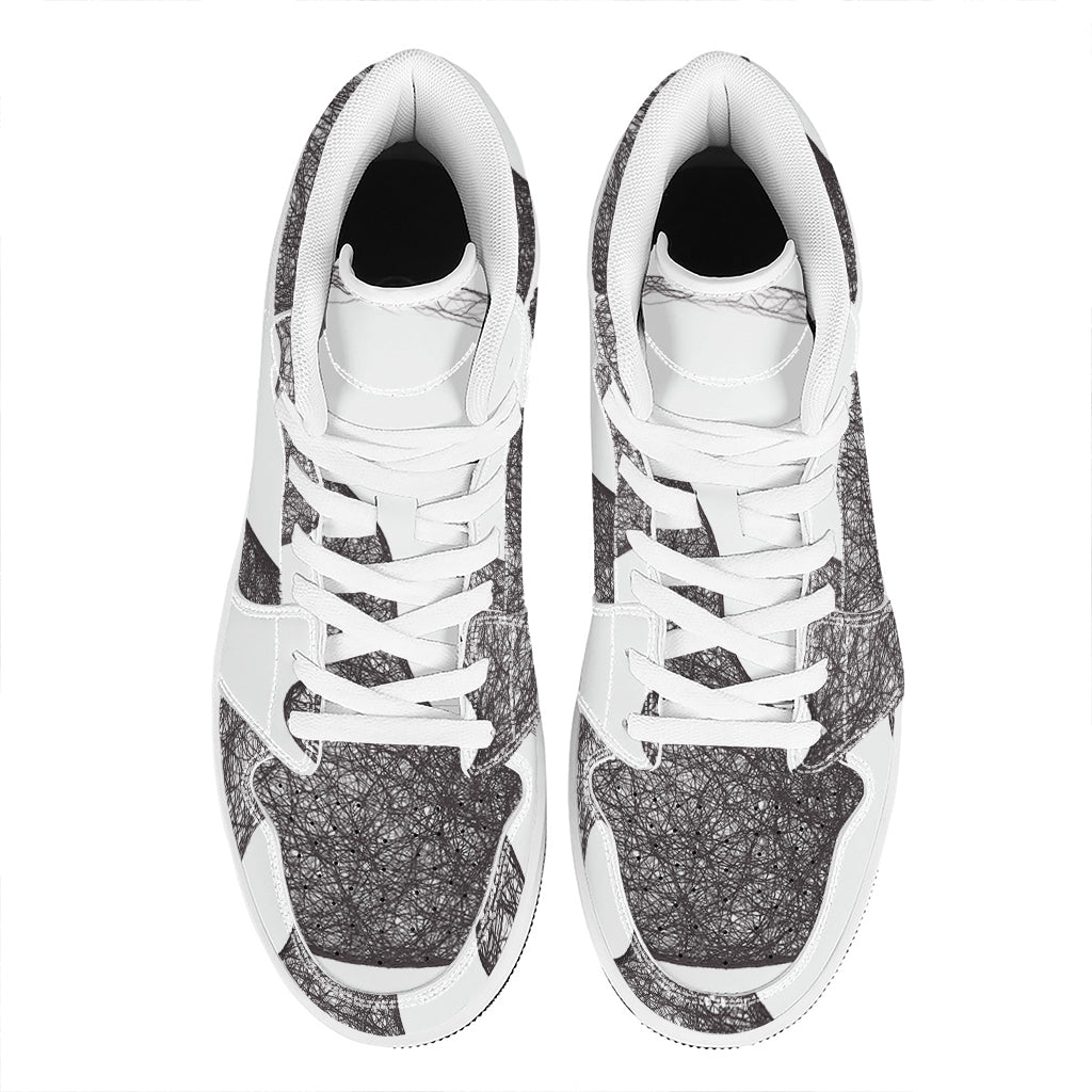 Roots Yin Yang Print High Top Leather Sneakers