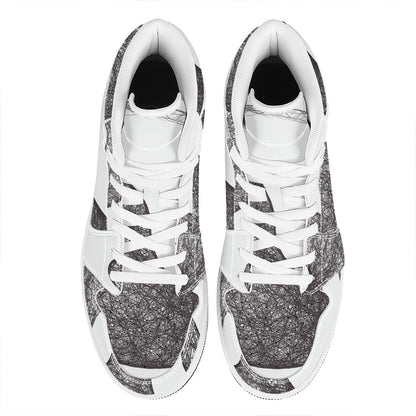 Roots Yin Yang Print High Top Leather Sneakers