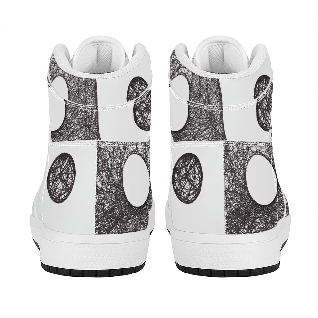 Roots Yin Yang Print High Top Leather Sneakers