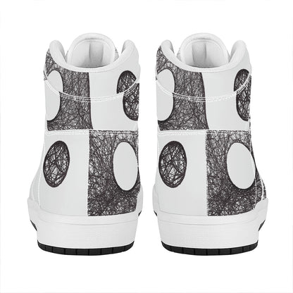 Roots Yin Yang Print High Top Leather Sneakers