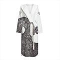 Roots Yin Yang Print Hooded Bathrobe