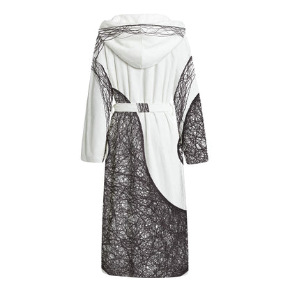 Roots Yin Yang Print Hooded Bathrobe