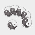 Roots Yin Yang Print Leather Coaster Set