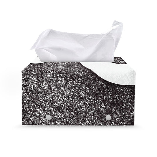 Roots Yin Yang Print Leather Tissue Box Cover