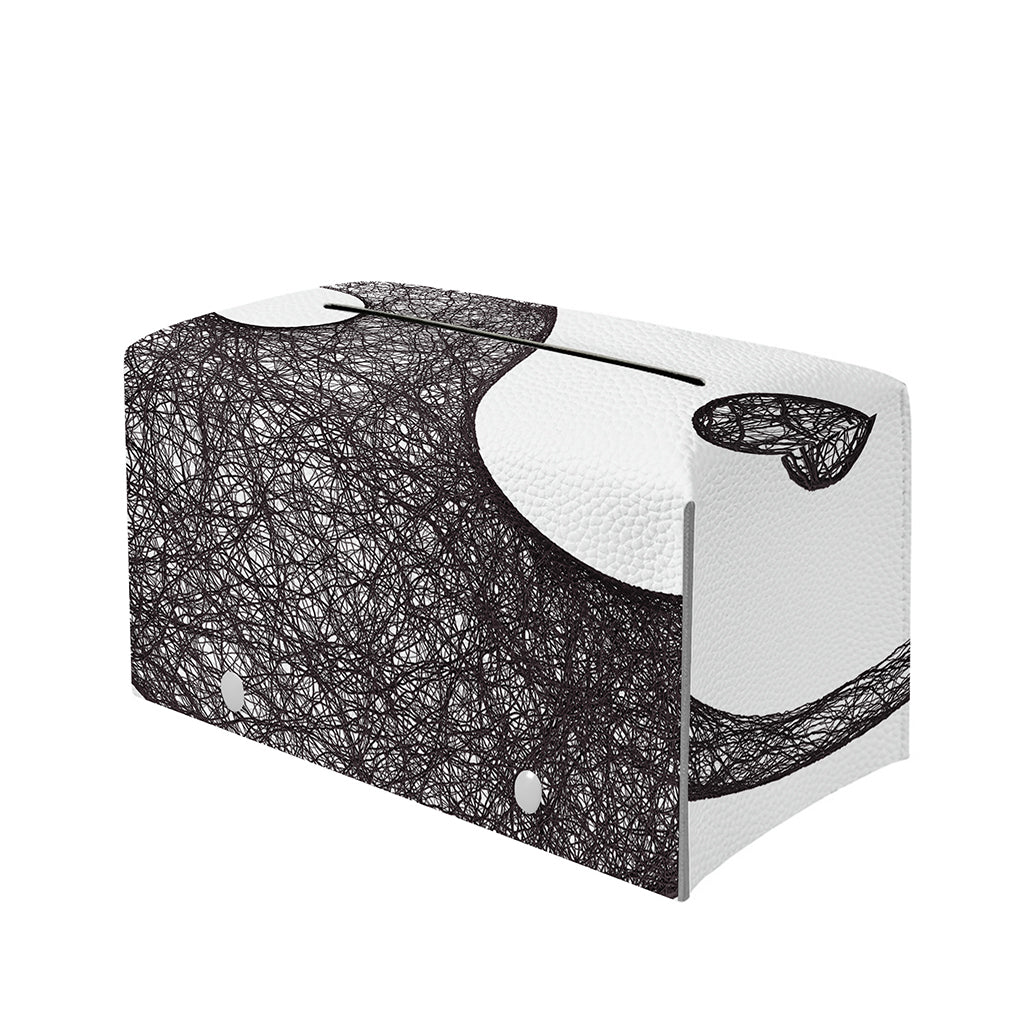 Roots Yin Yang Print Leather Tissue Box Cover
