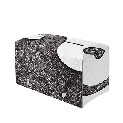Roots Yin Yang Print Leather Tissue Box Cover