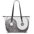 Roots Yin Yang Print Leather Tote Bag With Zipper