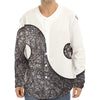 Roots Yin Yang Print Long Sleeve Baseball Jersey