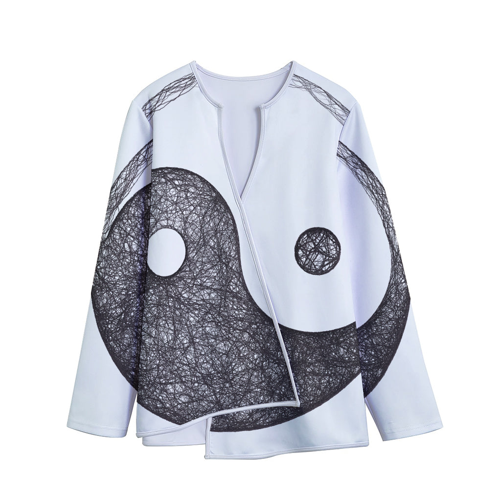 Roots Yin Yang Print Long Sleeve Short Coat