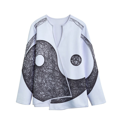 Roots Yin Yang Print Long Sleeve Short Coat