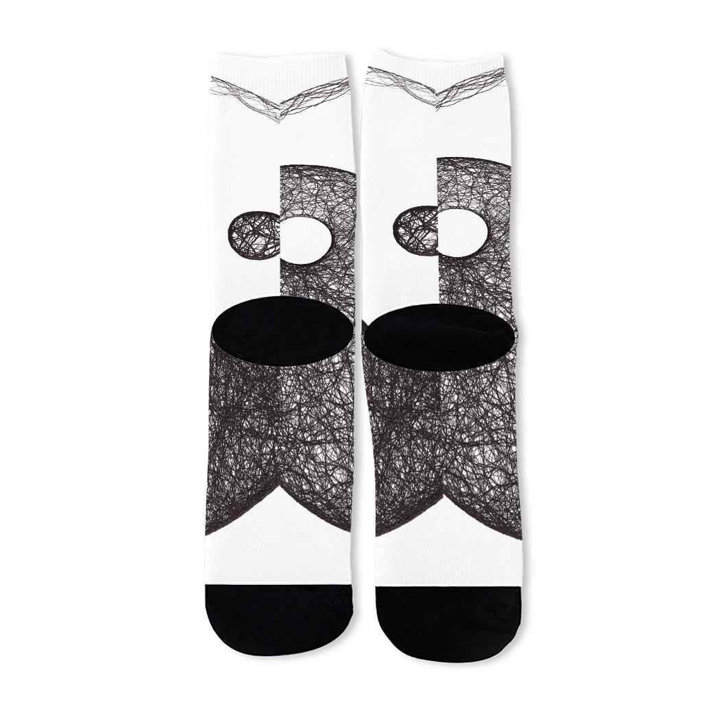 Roots Yin Yang Print Long Socks