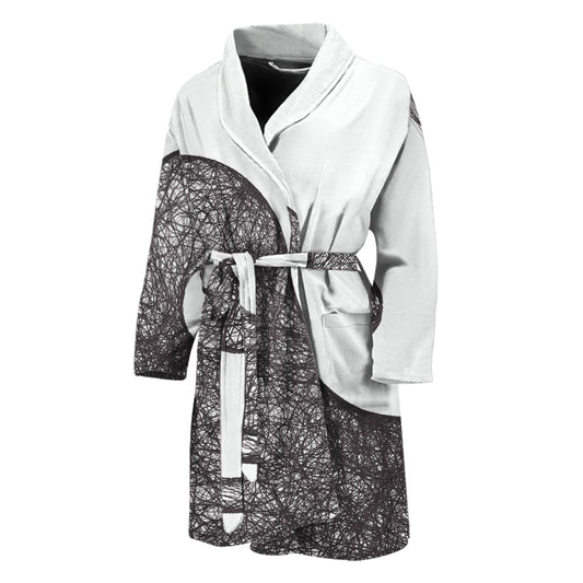 Roots Yin Yang Print Men's Bathrobe