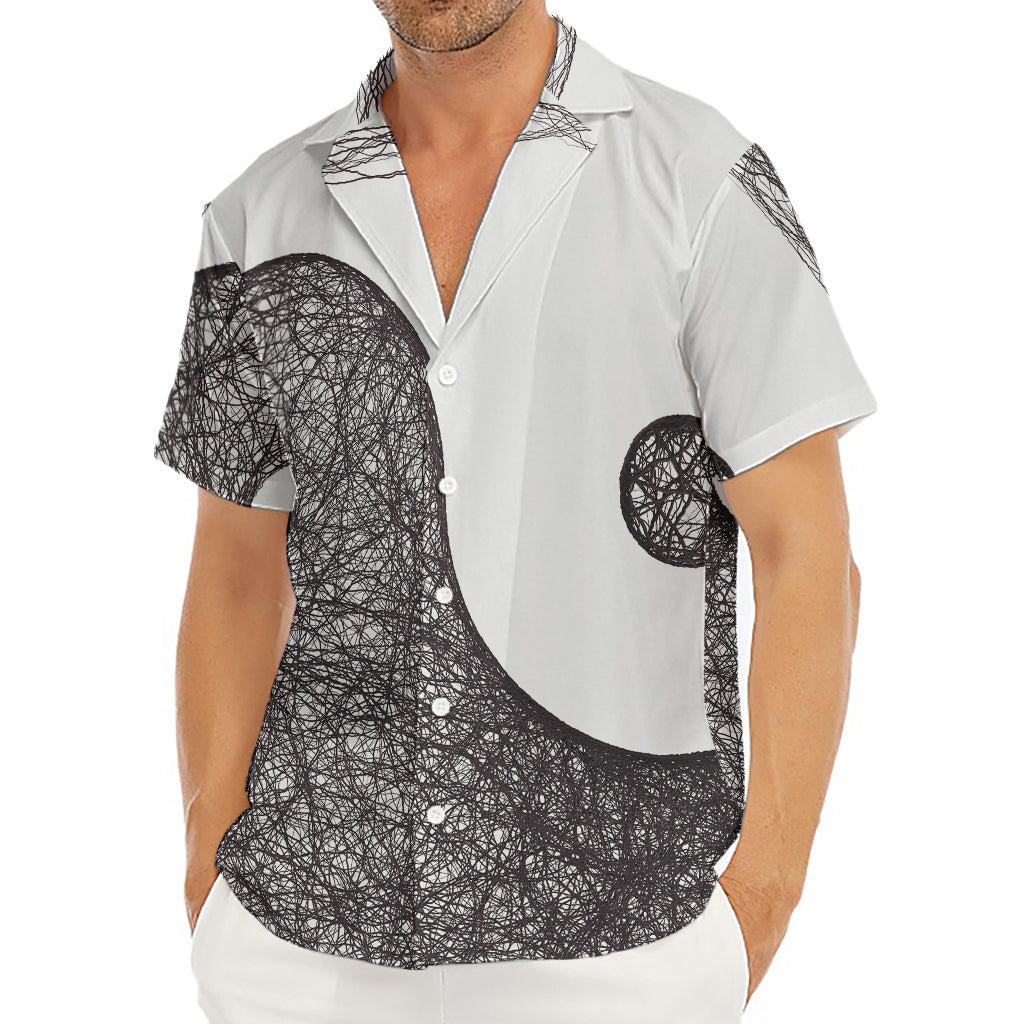 Roots Yin Yang Print Men's Deep V-Neck Shirt