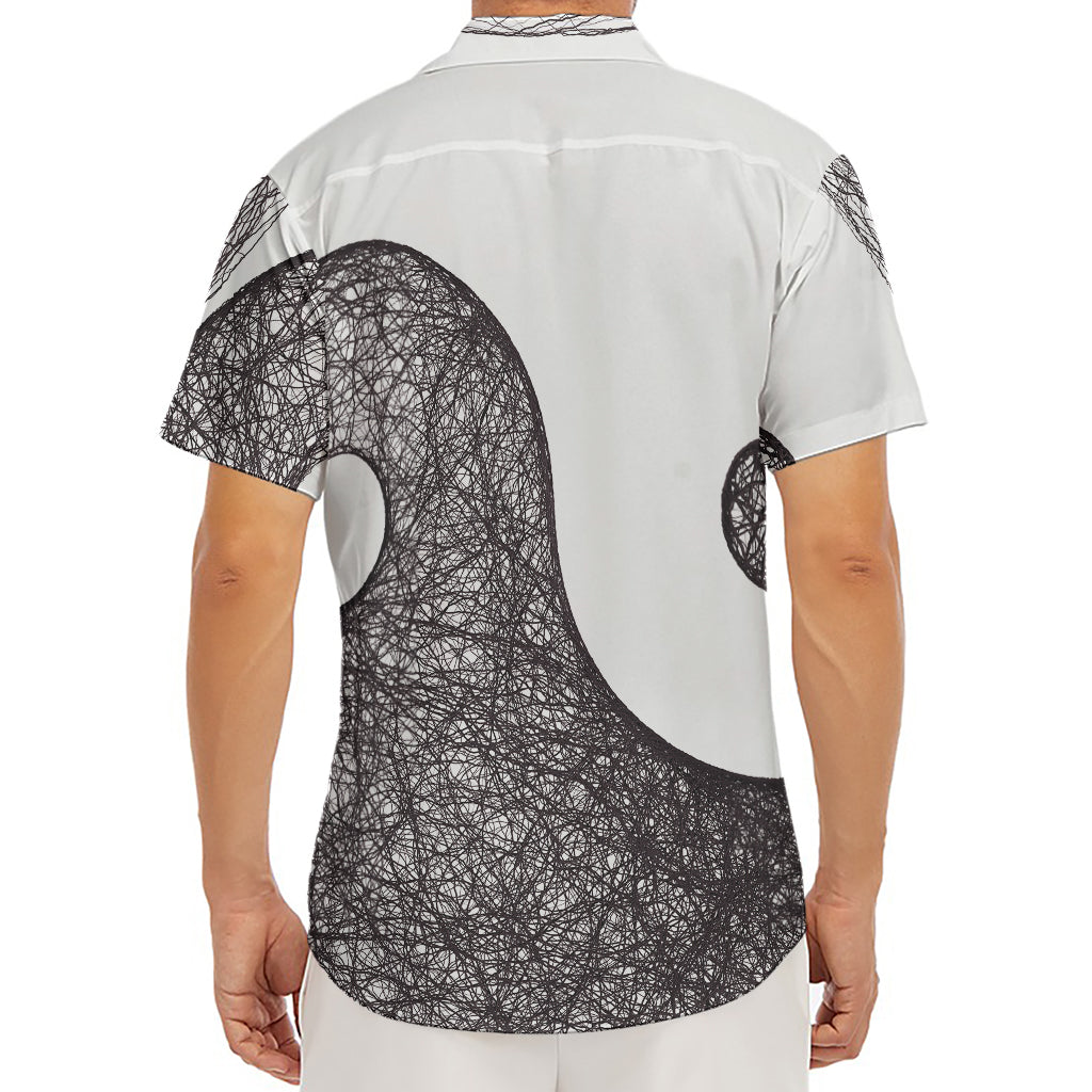 Roots Yin Yang Print Men's Deep V-Neck Shirt