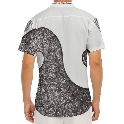 Roots Yin Yang Print Men's Deep V-Neck Shirt