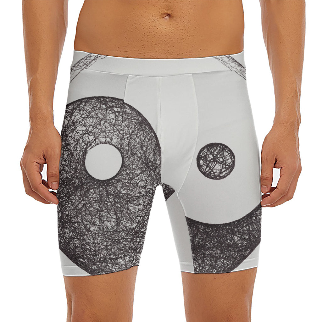 Roots Yin Yang Print Men's Long Boxer Briefs