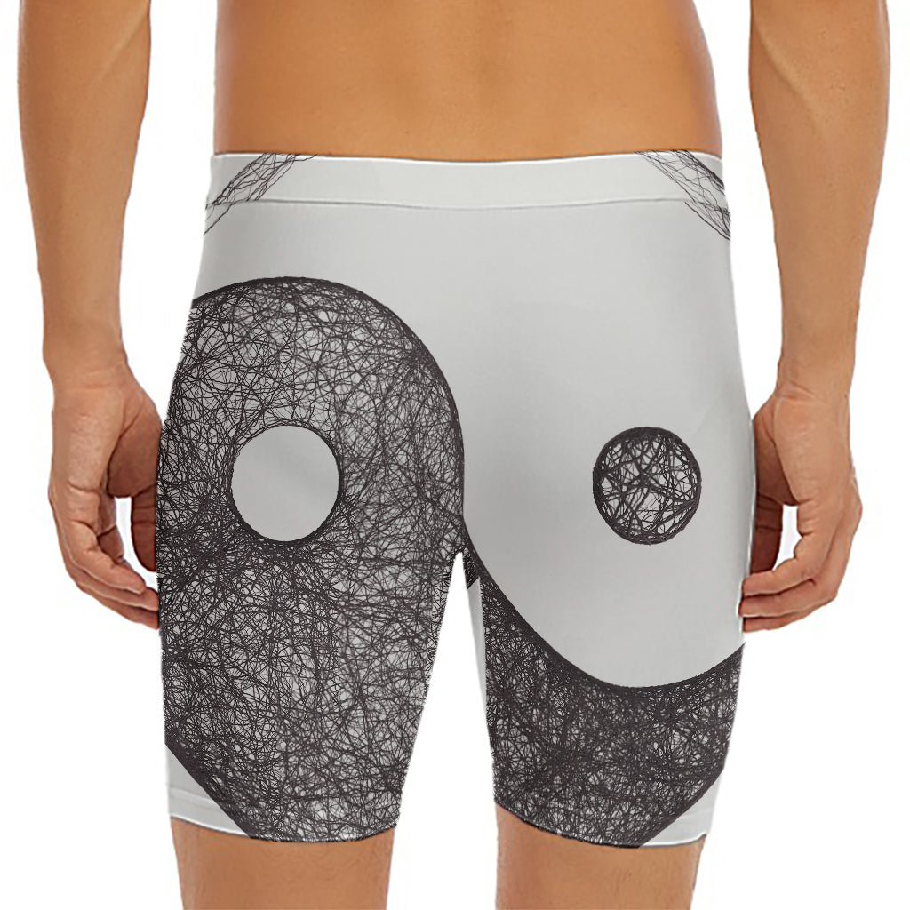 Roots Yin Yang Print Men's Long Boxer Briefs