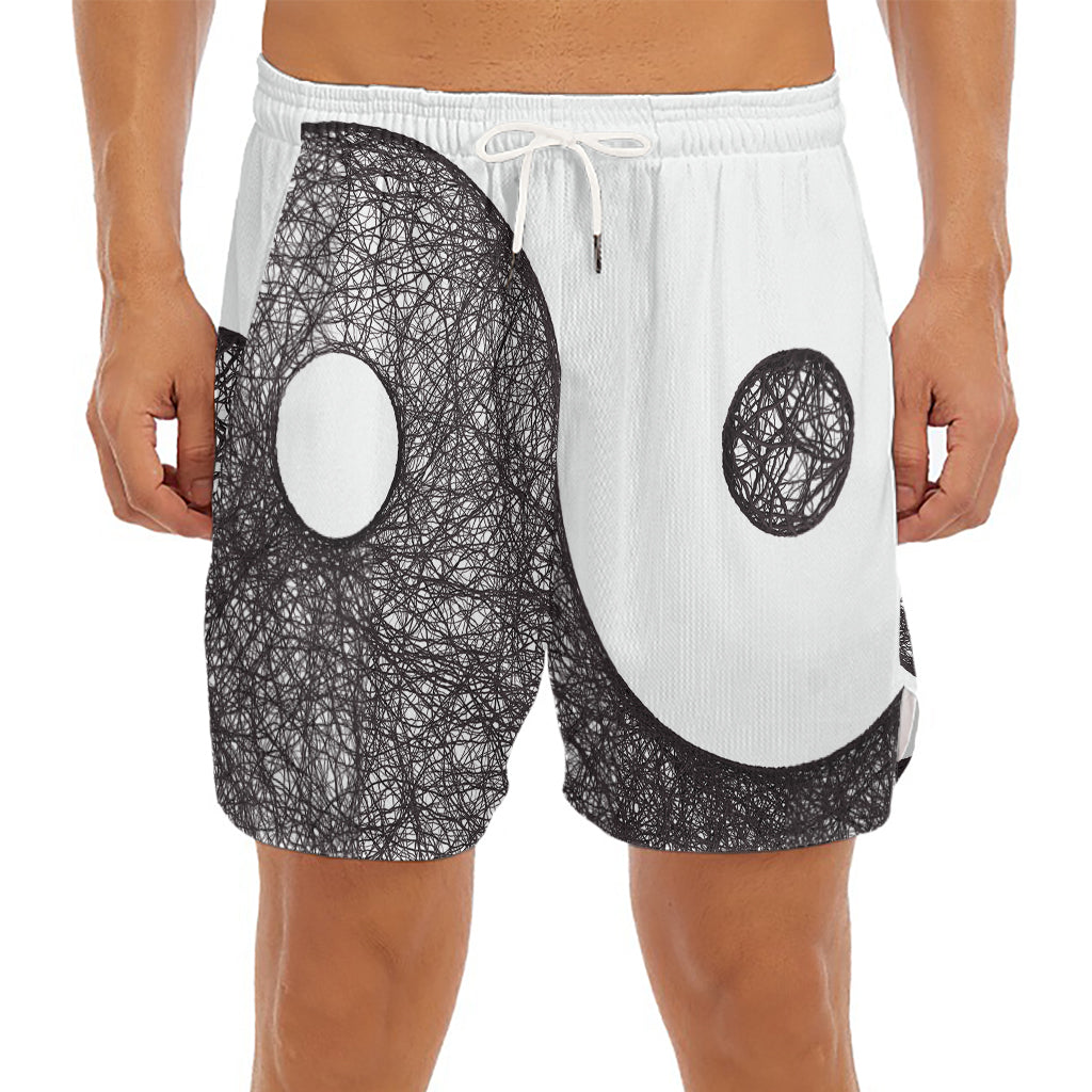 Roots Yin Yang Print Men's Split Running Shorts