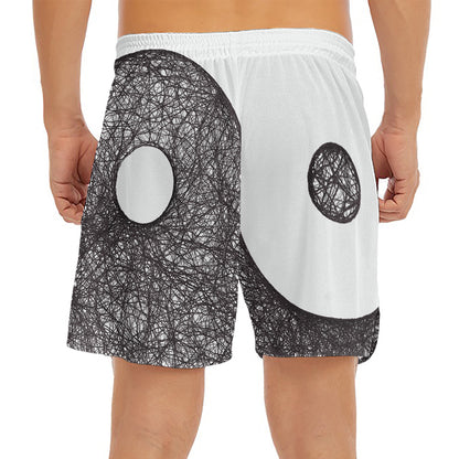 Roots Yin Yang Print Men's Split Running Shorts