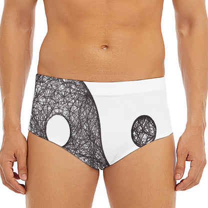 Roots Yin Yang Print Men's Triangle Swim Briefs