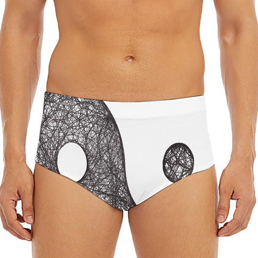 Roots Yin Yang Print Men's Triangle Swim Briefs