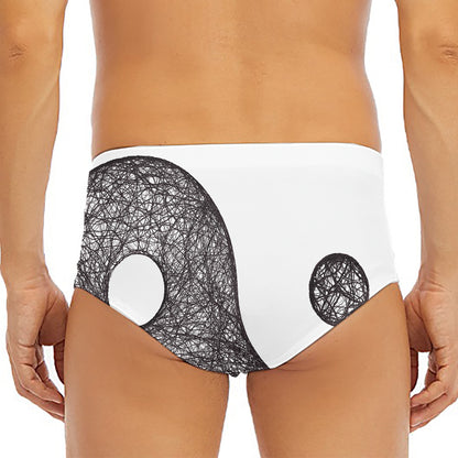 Roots Yin Yang Print Men's Triangle Swim Briefs