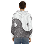Roots Yin Yang Print Men's Velvet Pullover Hoodie