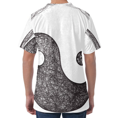 Roots Yin Yang Print Men's Velvet T-Shirt