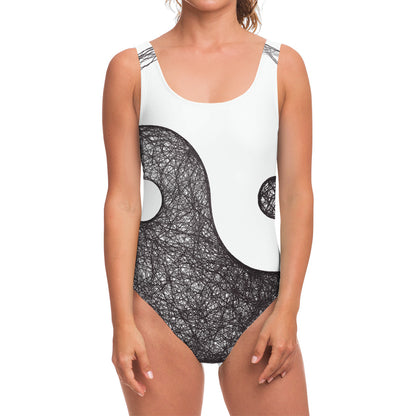 Roots Yin Yang Print One Piece Swimsuit