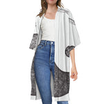 Roots Yin Yang Print Open Front Beach Cover Up