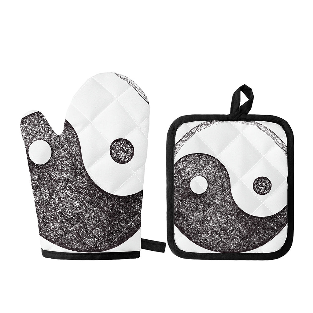 Roots Yin Yang Print Oven Mitt And Pot Holder Set